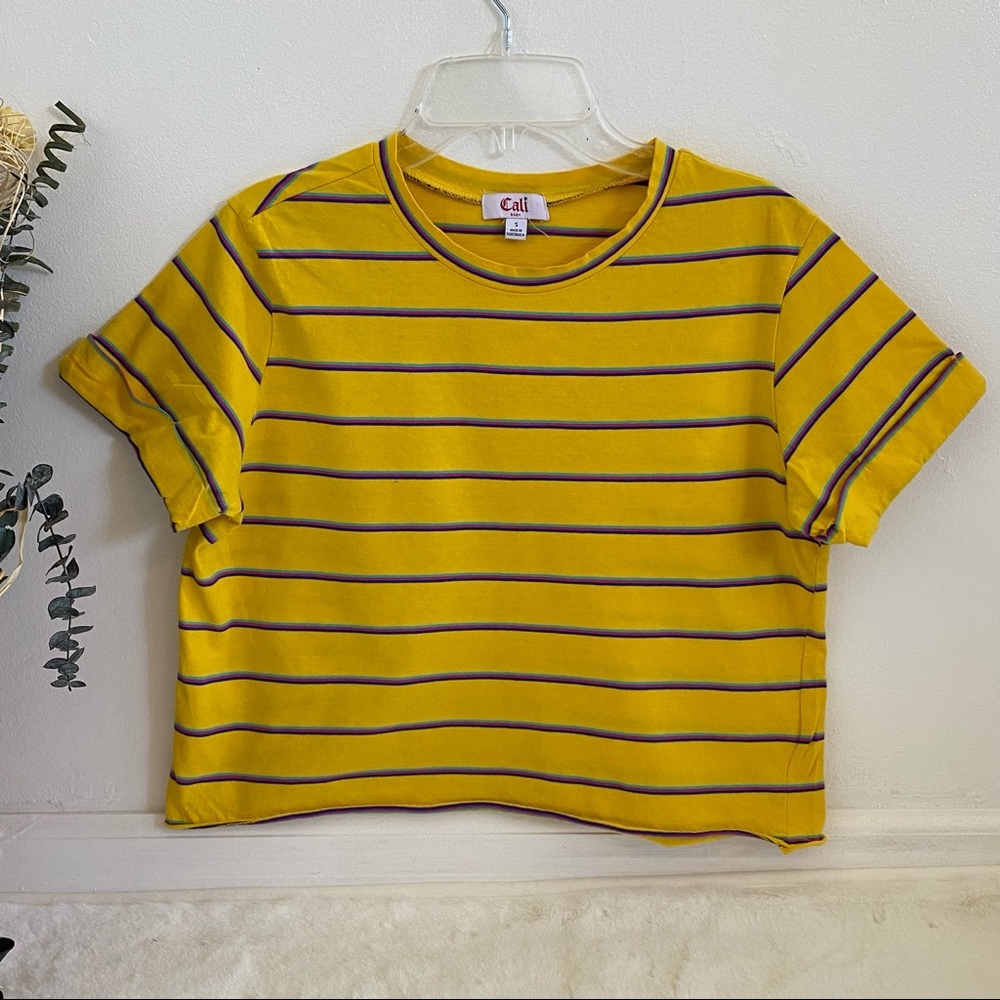 Cali BABY | Yellow Striped Croped Tee